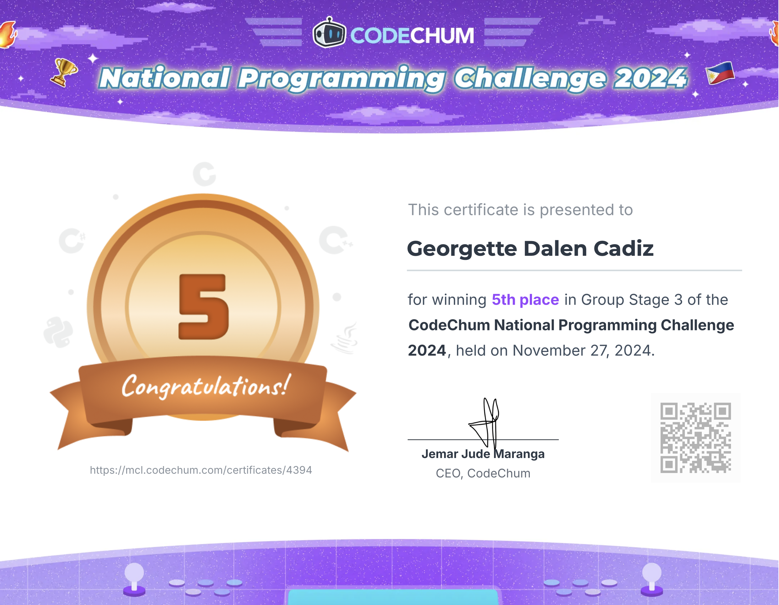 CodeChum National Programming Challenge 2024