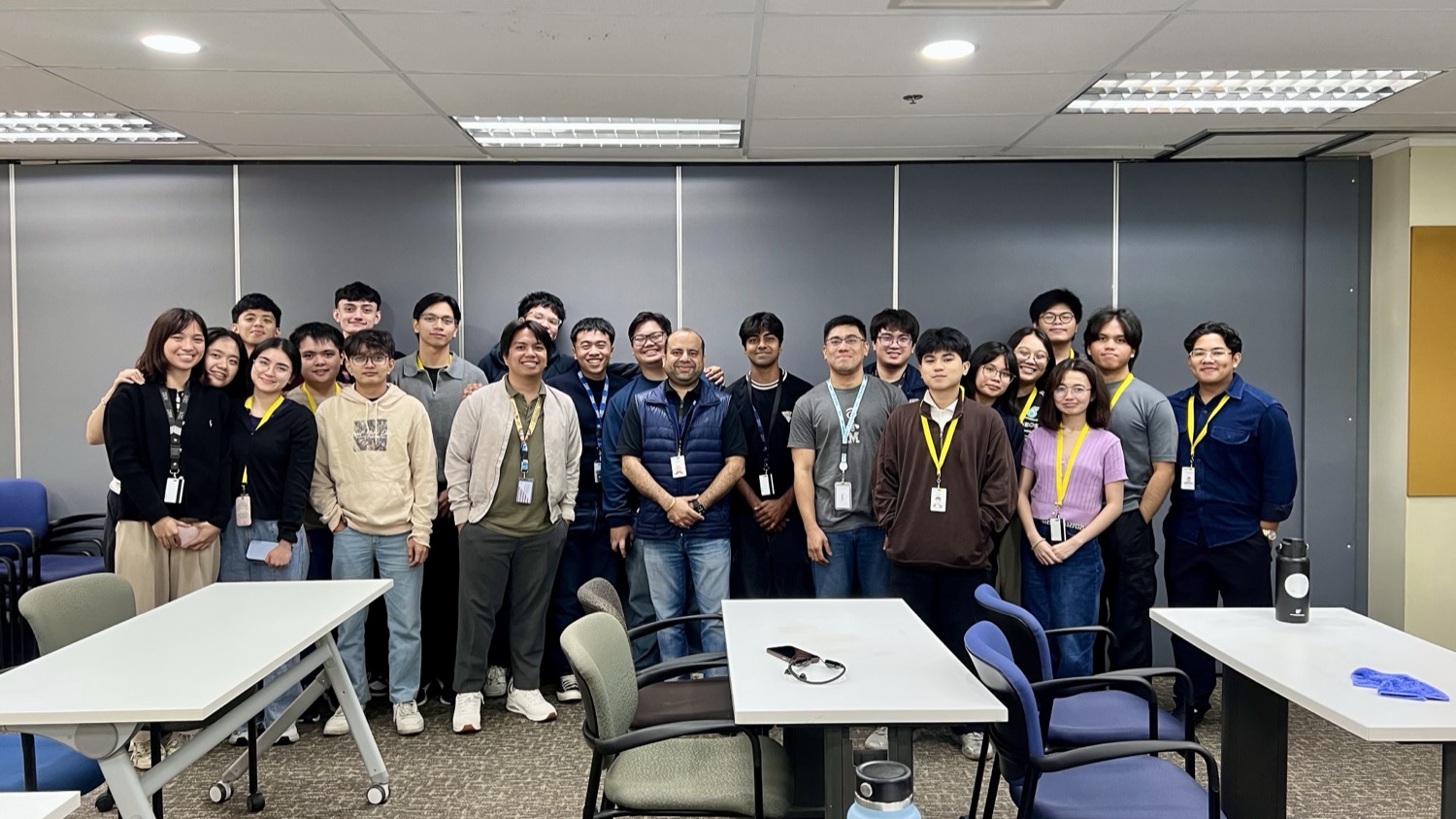 The IBM intern cohort gathered in a training room